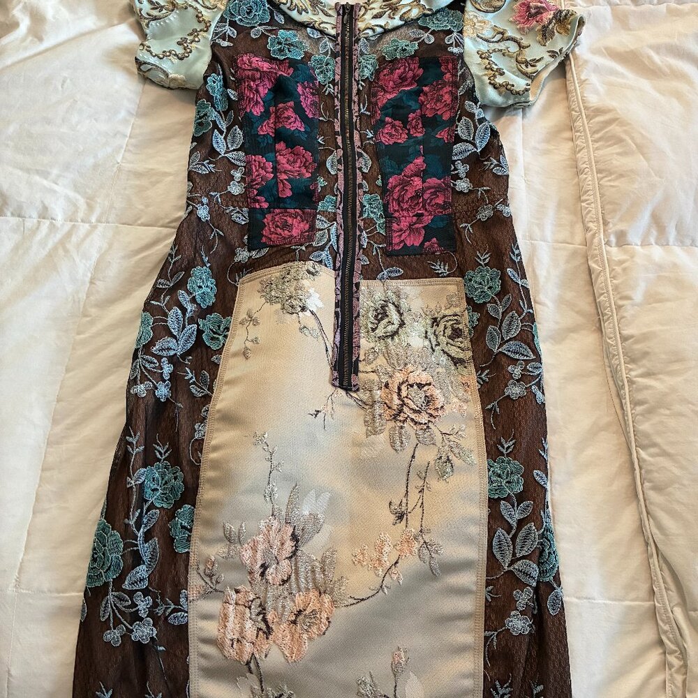 Floral Patchwork Dress Byron Lars